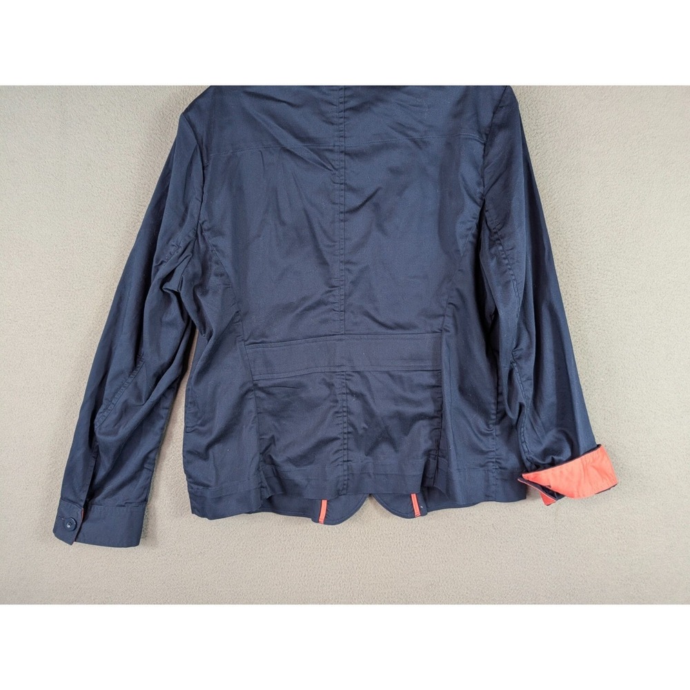 Orvis Barn Jacket Womens 16 Cotton Canvas Blue Chore Lined Utility Cabin Stretch - Picture 5 of 10